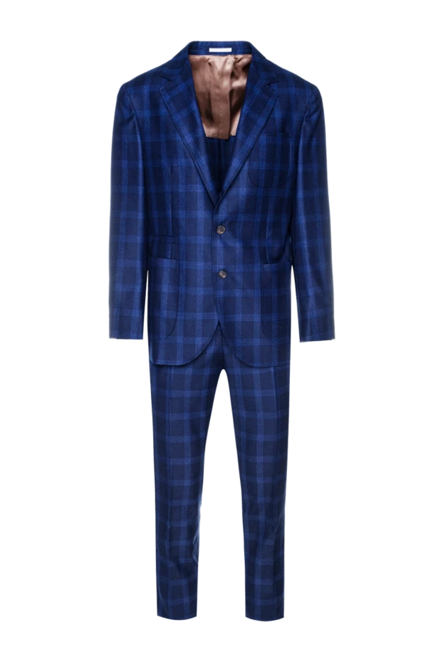 Brunello Cucinelli костюм мужской из шерсти синий 155227 - фото 1