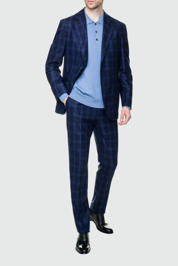 Brunello Cucinelli костюм чоловічий із вовни синій 155227 - фото 2
