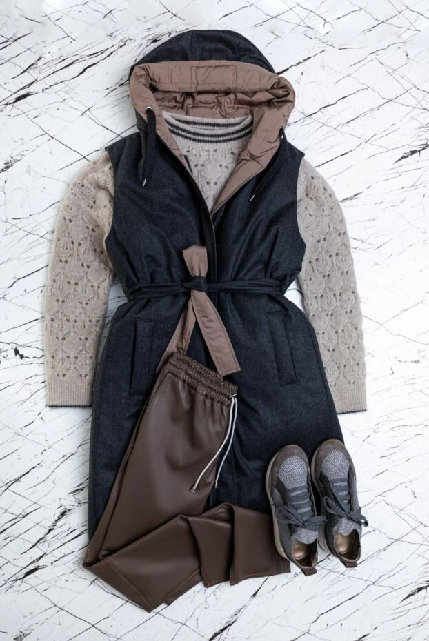 Fleur de Paris trousers in stretchy chocolate leather with drawstring waist 155245 - photo 2