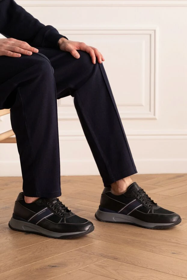 Corneliani мужские кроссовки из текстиля и кожи черные мужские купить с ценами и фото 155256 - фото 2