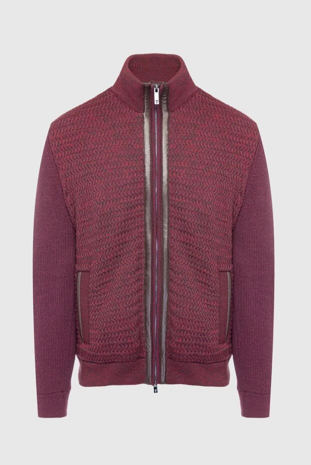 Torras man men's cardigan made of wool and natural fur, red buy with prices and photos 155279 - photo 1