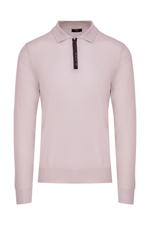 Torras long-sleeved polo with cashmere and alligator leather pink for men 195777 - photo 1