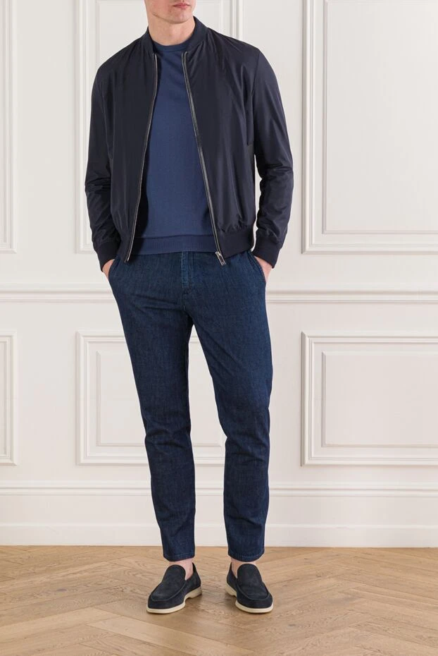 Torras бомбер із мікрофібри синього кольору з контрастними вставками 155288 - фото 2