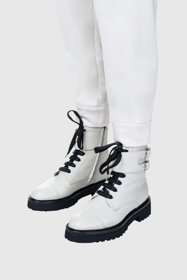 Doucal`s жіночі черевики зі шкіри та хутра сірі жіночі купити фото з цінами 155312 - фото 2