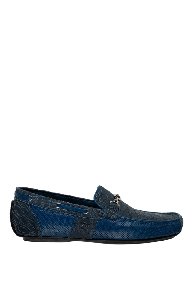 Artioli man men's moccasins made of alligator and genuine leather blue buy with prices and photos 155318 - photo 1