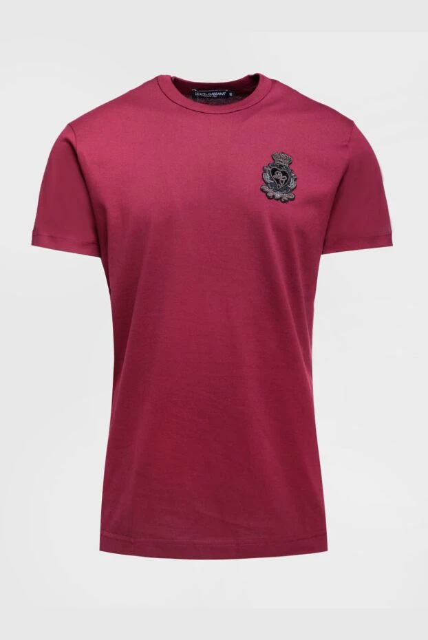 Dolce & Gabbana мужские футболка из хлопка бордовая мужская купить с ценами и фото 155325 - фото 1