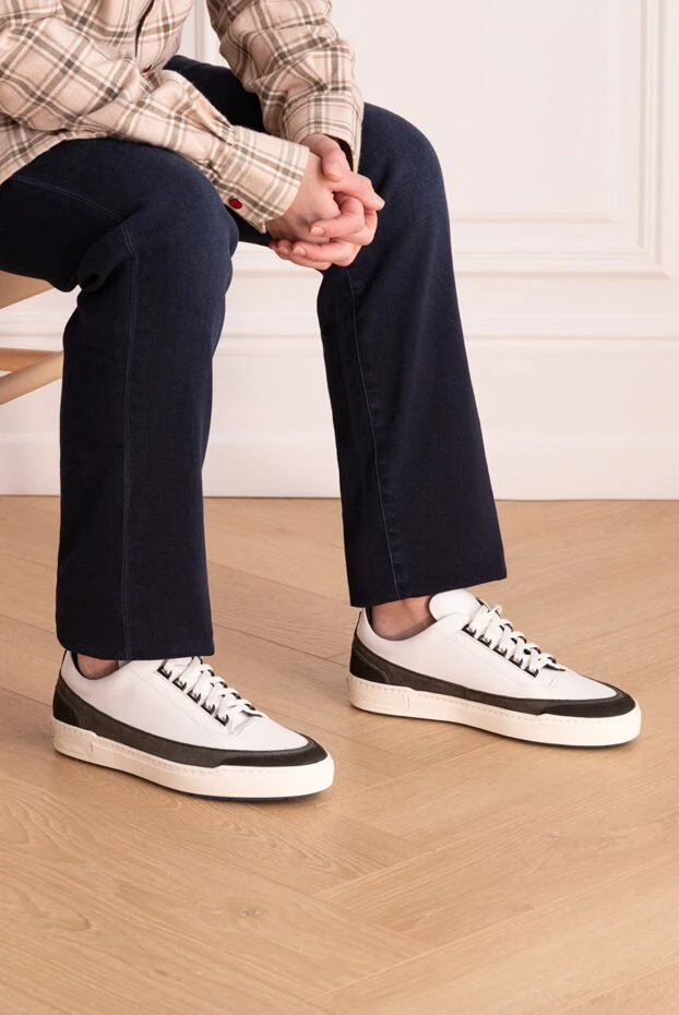 Zilli man white leather and nubuck sneakers for men buy with prices and photos 155350 - photo 2