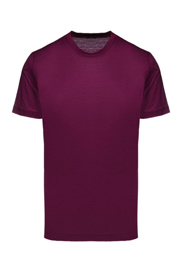 Cesare di Napoli breathable cotton t-shirt in burgundy color with straight cut 196507 - photo 1