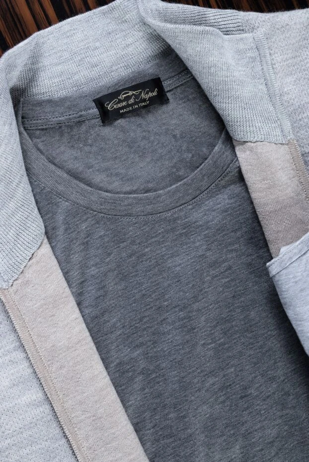 Cesare di Napoli футболка бавовняна однотонна світла з класичним круглим вирізом 155377 - фото 3