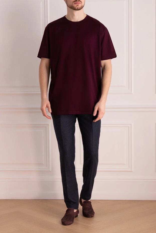 Cesare di Napoli man cotton t-shirt burgundy for men buy with prices and photos 155379 - photo 2