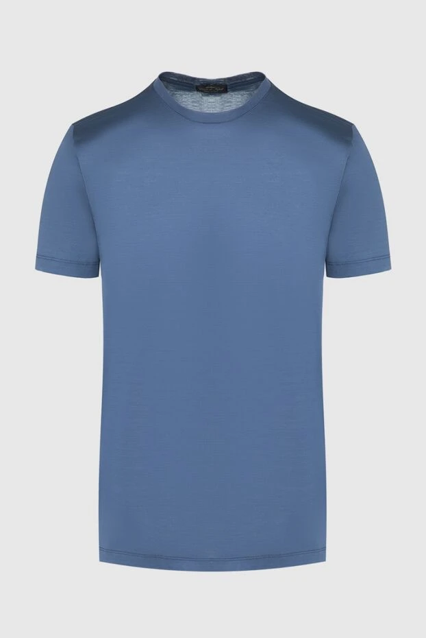 Cesare di Napoli plain t-shirt made of soft jersey in a complex blue tone 196974 - photo 1