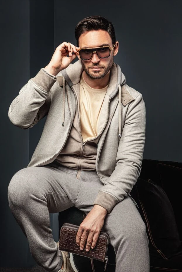 Cesare di Napoli футболка бавовняна світло-бежевого кольору з коротким рукавом 155382 - фото 2