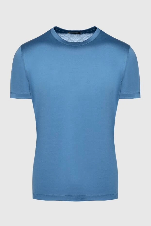 Cesare di Napoli мужские футболка из хлопка голубая мужская купить с ценами и фото 155383 - фото 1