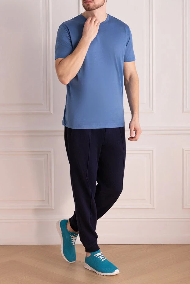 Cesare di Napoli чоловічі футболка з бавовни блакитна чоловіча купити фото з цінами 155383 - фото 2
