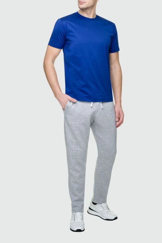 Cesare di Napoli мужские футболка из хлопка синяя мужская купить с ценами и фото 155384 - фото 2
