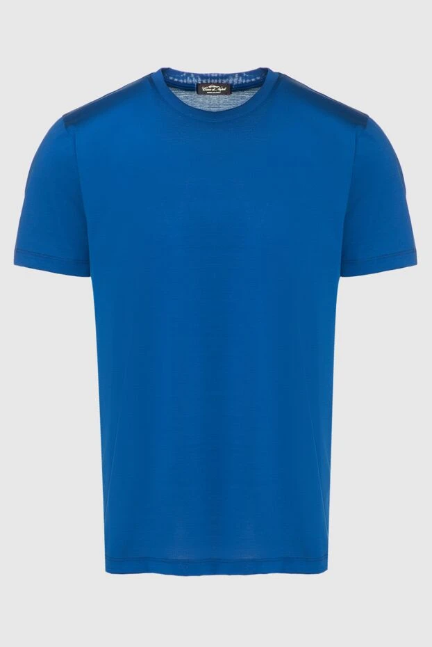 Cesare di Napoli мужские футболка из хлопка синяя мужская купить с ценами и фото 155385 - фото 1