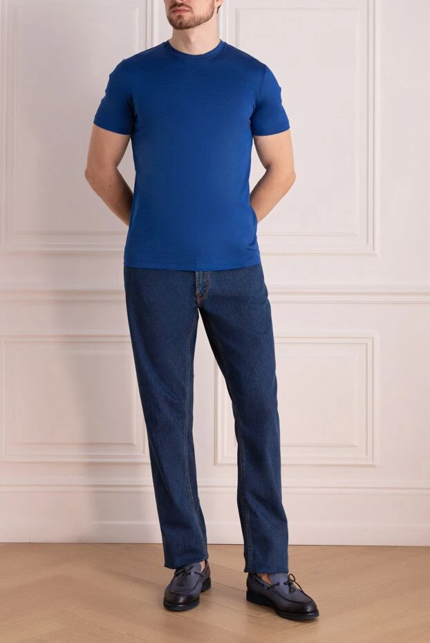 Cesare di Napoli чоловічі футболка з бавовни синя чоловіча купити фото з цінами 155385 - фото 2
