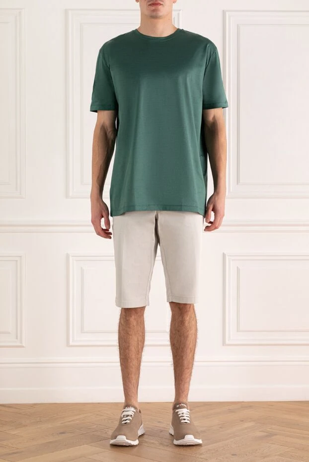 Cesare di Napoli мужские футболка из хлопка зеленая мужская купить с ценами и фото 155388 - фото 2