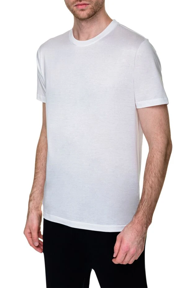 Cesare di Napoli мужские футболка из хлопка белая мужская купить с ценами и фото 155392 - фото 2