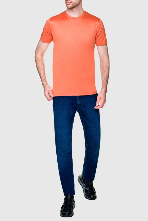 Cesare di Napoli мужские футболка из хлопка оранжевая мужская купить с ценами и фото 155397 - фото 2