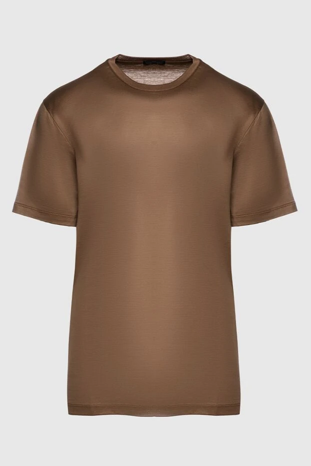 Cesare di Napoli мужские футболка из хлопка коричневая мужская купить с ценами и фото 155398 - фото 1