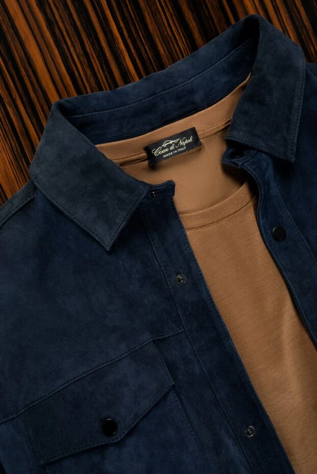 Cesare di Napoli футболка однотонна тютюнового відтінку з гладкої бавовни 155398 - фото 3