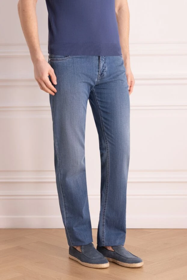 Stefano Ricci джинсы из хлопка синие мужские 155404 - фото 3