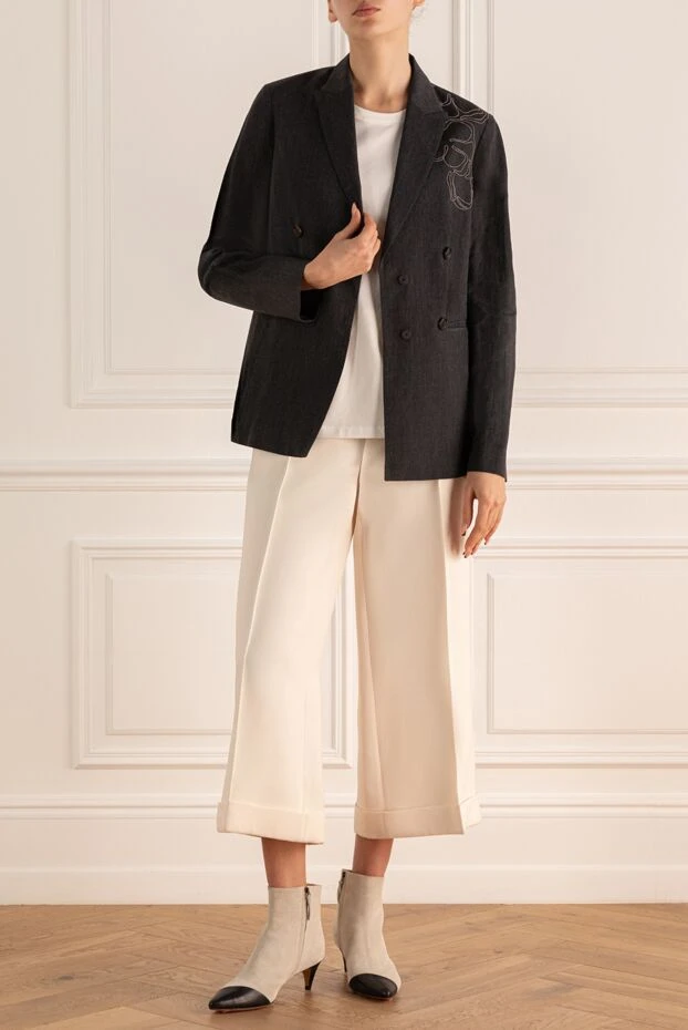 Gray wool jacket for women - photo 2