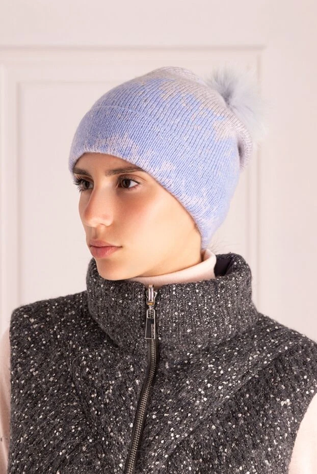 Max&Moi woman blue wool and cashmere cap for women 155446 - photo 2