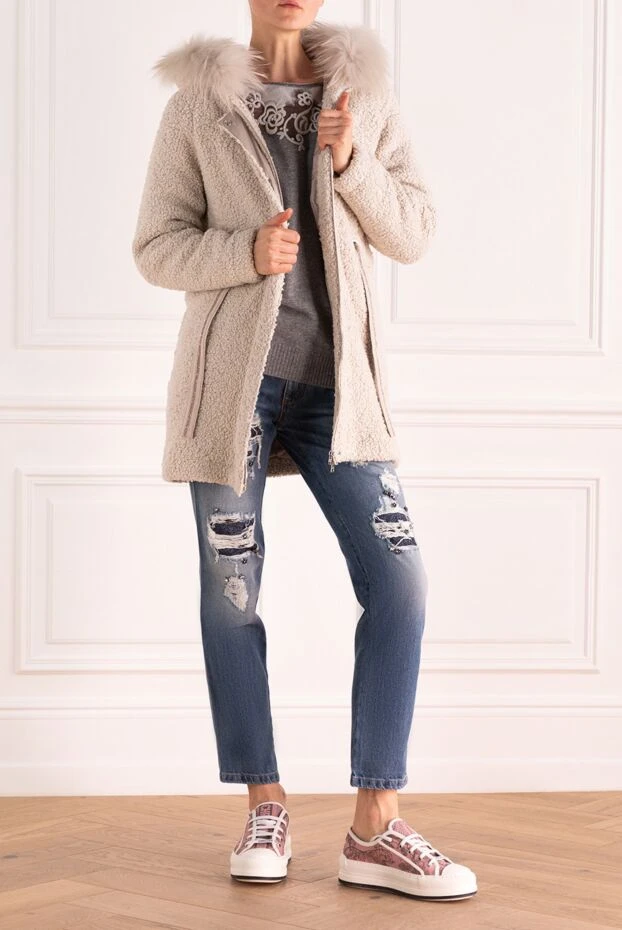 Panicale woman women's gray natural fur jacket buy with prices and photos 155477 - photo 2