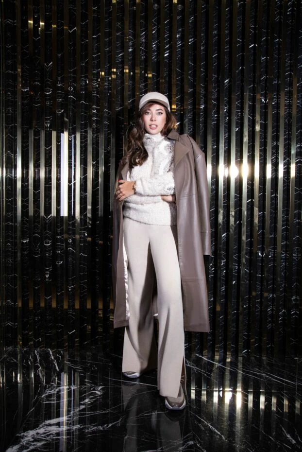 Fleur de Paris brown leather raincoat for women 155488 - photo 3