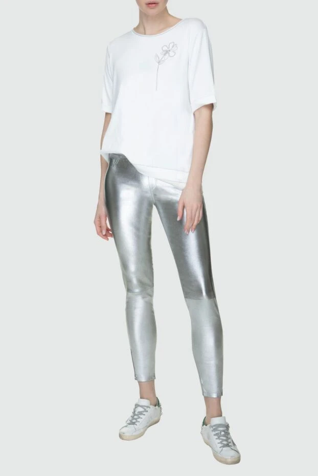 Fleur de Paris woman gray leather trousers for women 155490 - photo 2