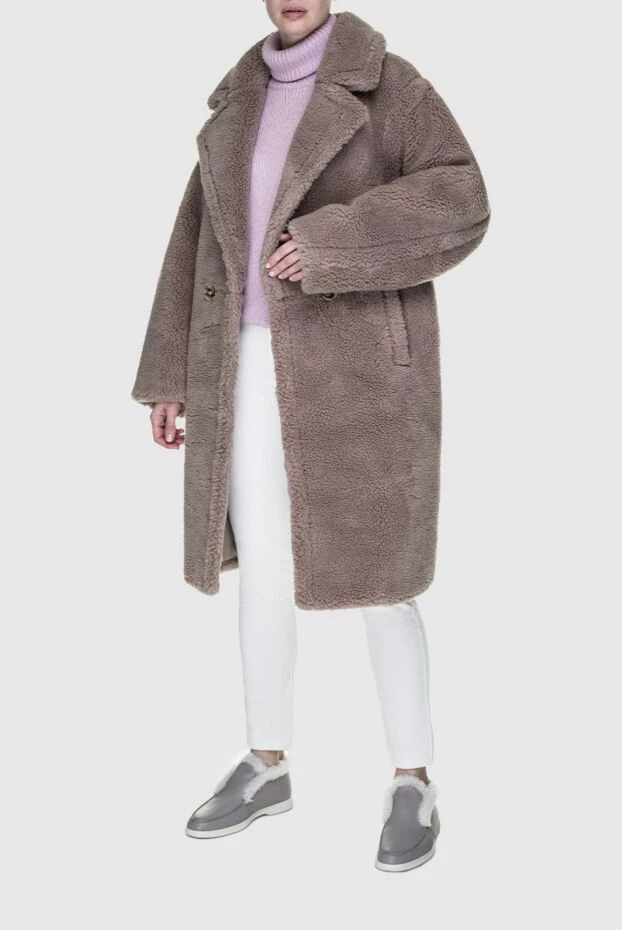 Fleur de Paris woman women's beige wool and acrylic fur coat buy with prices and photos 155498 - photo 2