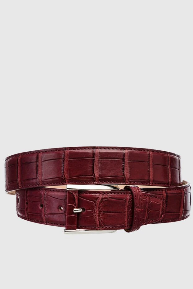 Cesare di Napoli man men's burgundy crocodile leather belt buy with prices and photos 155502 - photo 1