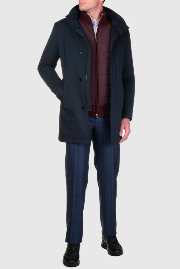 Cesare di Napoli man blue wool and elastane fur jacket for men buy with prices and photos 155510 - photo 2