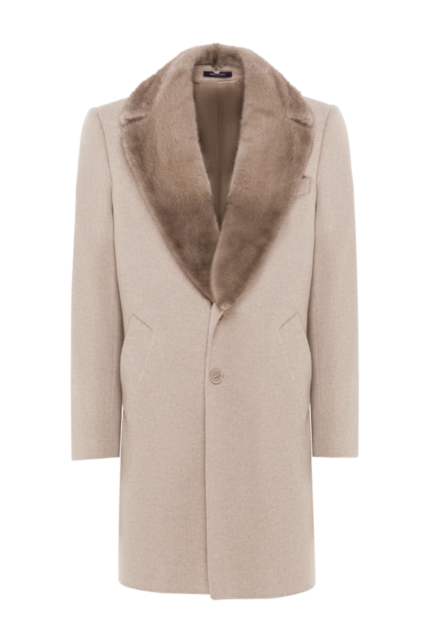 White cashmere and mink coat for men - photo 1