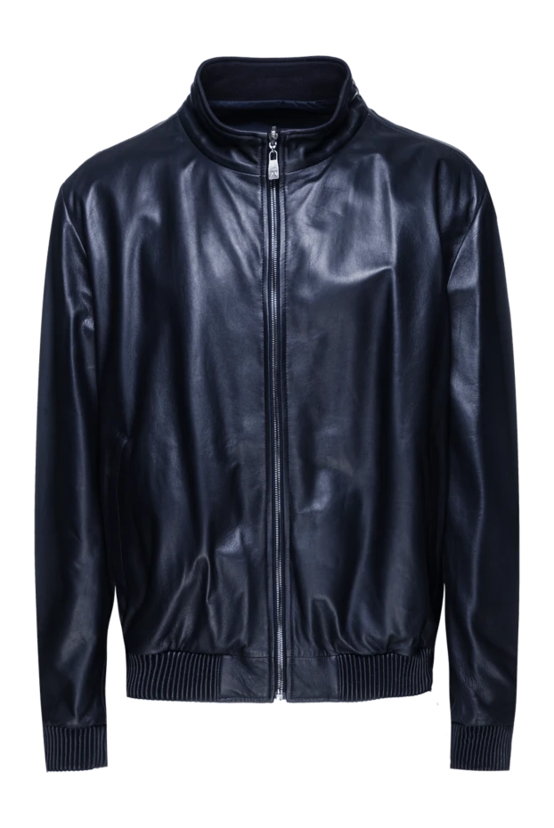 Corneliani мужские куртка кожаная синяя мужская купить с ценами и фото 155606 - фото 1