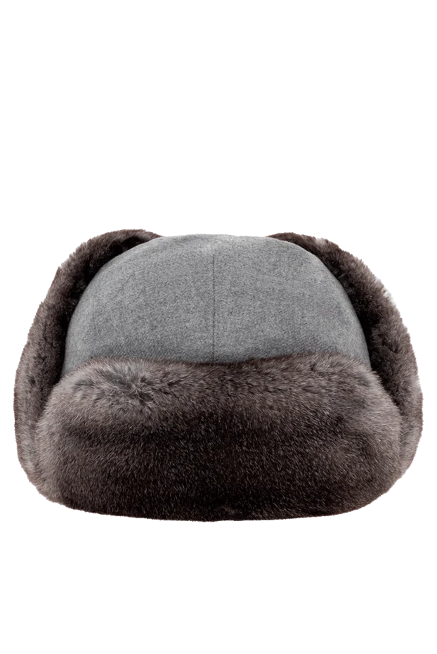 Enrico Mandelli мужские шапка из шерсти, кашемира и натурального меха серая мужская купить с ценами и фото 155616 - фото 1