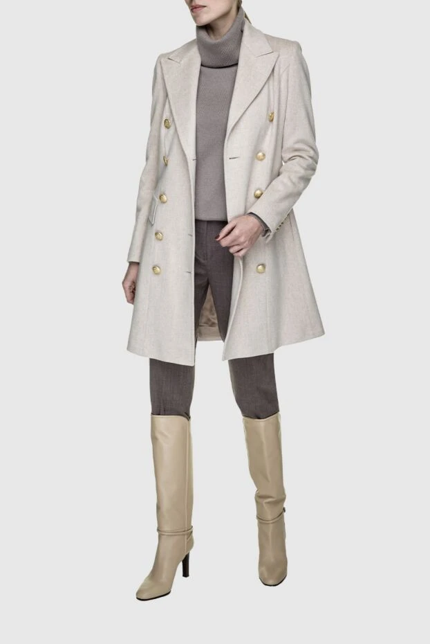 Cashmere & Silk Milano woman women's white wool coat buy with prices and photos 155621 - photo 2