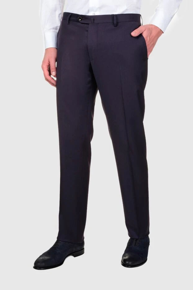 Cesare di Napoli мужские брюки из шерсти фиолетовые мужские купить с ценами и фото 155623 - фото 2