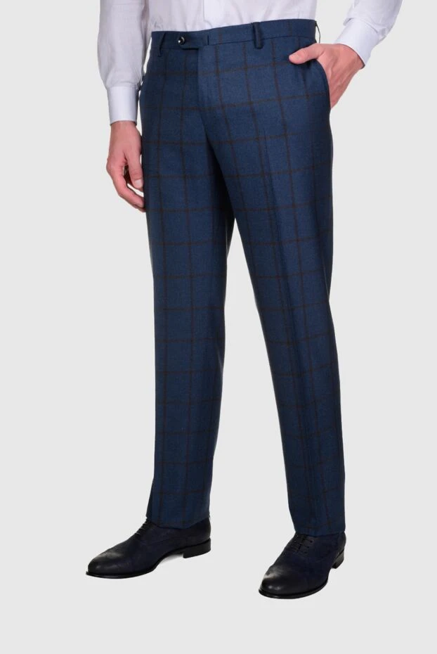 Cesare di Napoli мужские брюки из шерсти синие мужские купить с ценами и фото 155624 - фото 2