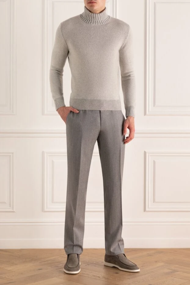 Cesare di Napoli man gray wool and cashmere trousers for men 155627 - photo 2