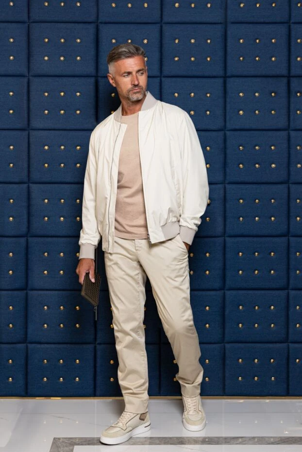 Cesare di Napoli men's beige wool and cashmere office trousers 155628 - photo 2