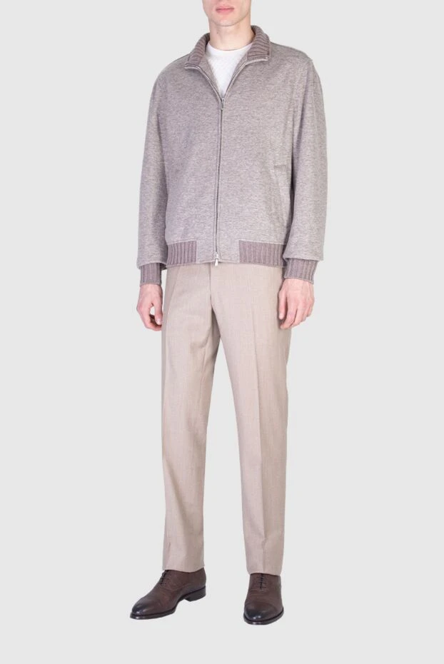 Cesare di Napoli мужские брюки из шерсти и кашемира бежевые мужские купить с ценами и фото 155628 - фото 2