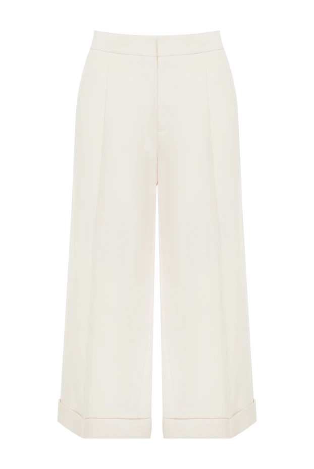 Dior женские брюки из льна и шелка белые женские купить с ценами и фото 155653 - фото 1