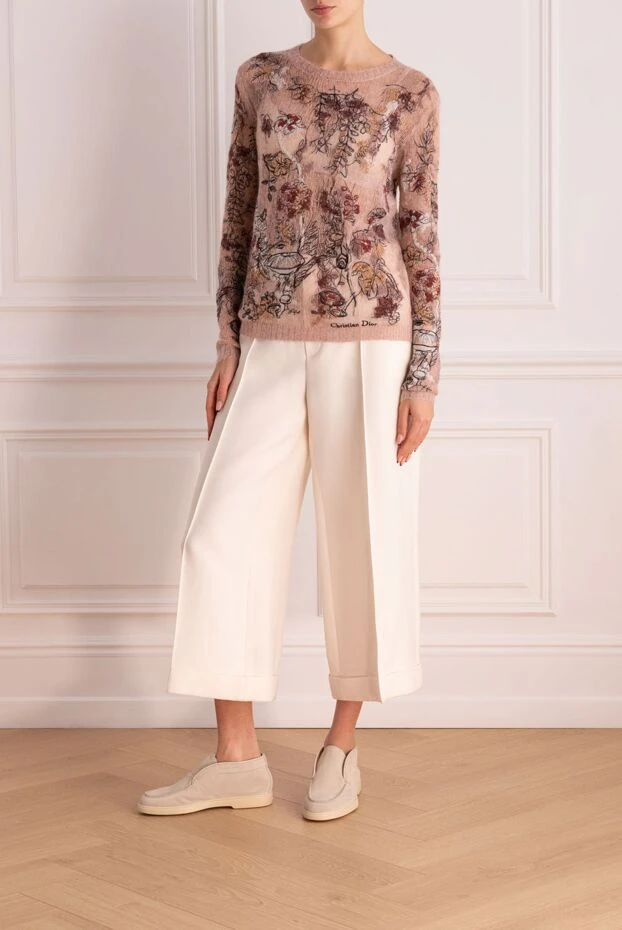 Dior жіночі штани з льону та шовку білі жіночі купити фото з цінами 155653 - фото 2