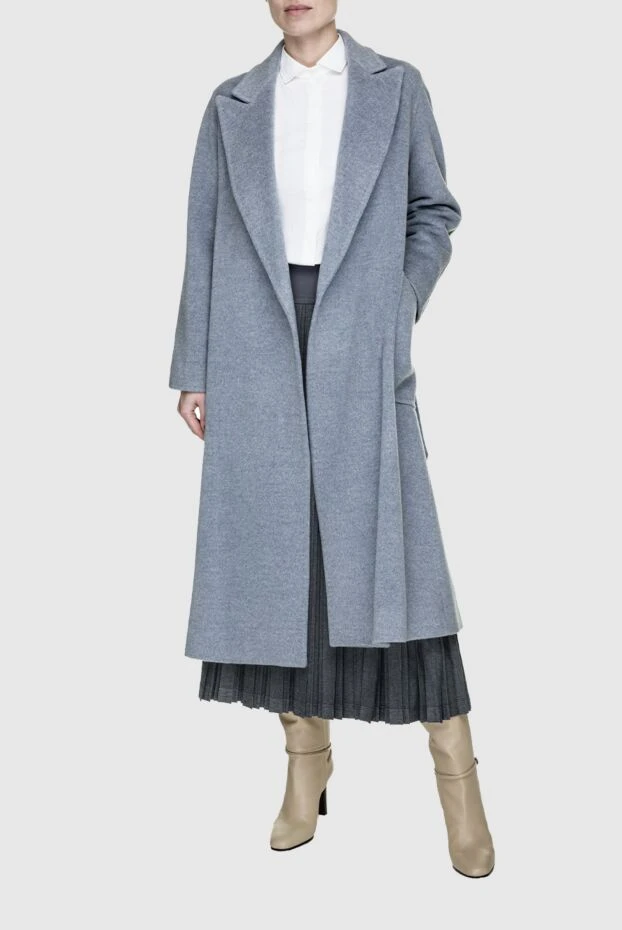 Fleur de Paris женские пальто из ангоры и шерсти голубое женское купить с ценами и фото 155671 - фото 2
