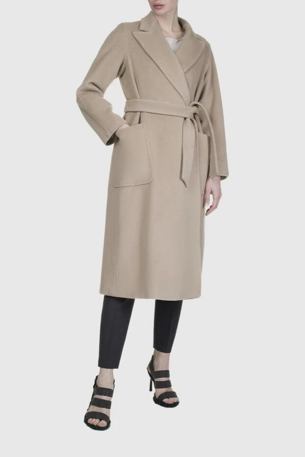 Fleur de Paris женские пальто из ангоры и шерсти бежевое женское купить с ценами и фото 155672 - фото 2
