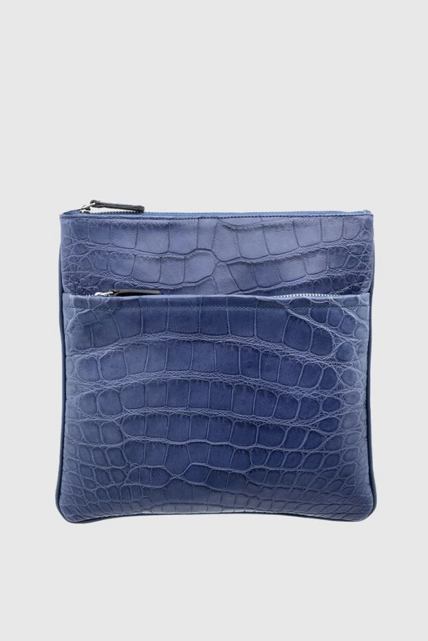 Cesare di Napoli man blue crocodile leather shoulder bag for men buy with prices and photos 155681 - photo 1