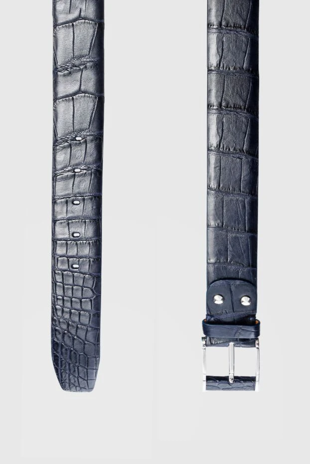 Zilli man crocodile leather belt blue for men 155695 - photo 3